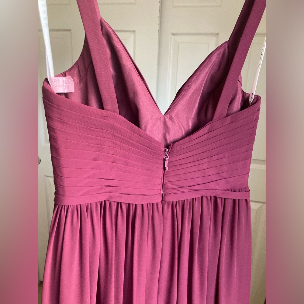 AZAZIE Chanel Wine Maroon Red Floor Length Bridesmaid Formal Dress *FREE gift* - Picture 12 of 13